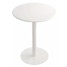 Mesa de bar branca de bistrô, mesa de bar redonda para coquetéis com mesa e base de metal, mesa de café da manhã, mesa de café para casa, escritório