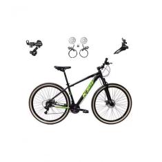 Bicicleta Aro 29 Ksw Xlt 24v K7 Câmbios Shimano Freio Hidráulico Garfo Trava Pneu Faixa - Preto/verde Tam.15