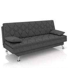 Sofá Cama para Sala de Estar Quarto 193cm Bela M22 Linho Grafite - Mpo