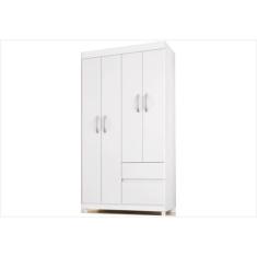 Guarda Roupa 04 Portas E 02 Gavetas Lotus Branco/rosa - Dem b