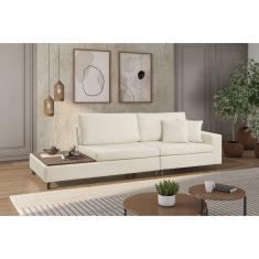 Sofá 3 Lugar Paineiras Estofart Bege Claro