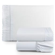 Jogo De Lençol Lese Percal 180 Fios Solteiro 3 Peças Barato - Branco
