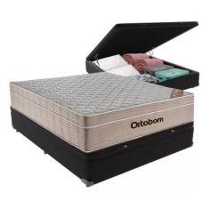 Cama Box Com Baú Casal + Colchão De Molas Ensacadas - Ortobom - AirTec