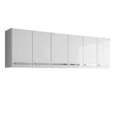 Armario Aereo Cozinha 6 Portas Branco Maldivas Brienza Movelaria