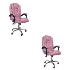 Kit 2 Cadeiras De Escritório Presidente Reclinável - Oficial Webshop, 