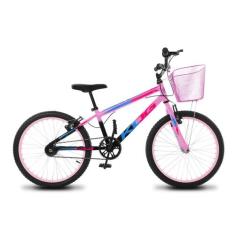Bicicleta Infantil Feminina Aro 20 KOG Alumínio Com Cestinha, Preto de
