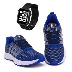 Tênis Masculino Esportivo Caminhada + Relógio Digital-Masculino
