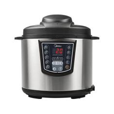 Panela De Pressão Elétrica Digital Midea Ppa71 6l Inox 127v, Preto e I