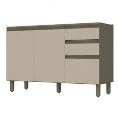 Balcão Pia 2 Gavetas 3 Portas 120cm Connect Henn 