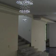 Lustre De Cristal Para Sala Com 90 Cm De Altura Base De Inox