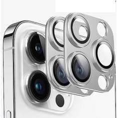 D.SKING Pacote com 2 para iPhone 15 Pro Max/iPhone 15 Pro Protetor de lente de câmera, liga de alumínio de vidro e safira, capa de câmera de vidro temperado de safira, resistente a arranhões, ultra