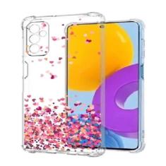 Capa Anti impacto Chuva de Coração + Película Vidro 3D Para Samsung Ga