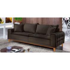 Sofá Fixo Orfeu 3 Lugares Luxo 180cm Castellar Móbile, Chumbo