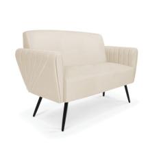 Sofá Namoradeira Pés Palito de Ferro Bruna material sintético - D'Ross