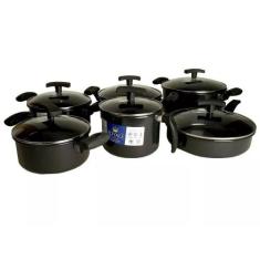 Jogo 6 Panelas Cerâmica Indução Tampa De Vidro - Royale