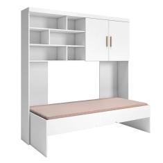 Jogo de Quarto Infantil Chiara Módulo Aéreo 2 Portas e Cama - Phoenix Baby Branco