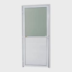 Porta de Alumínio Lambri e Vidro 210x80cm com Vidro Boreal Super Brimak