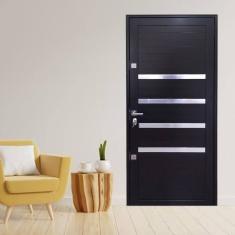 Porta Lambril com Maçaneta 2 Fechaduras Tetras com Friso Linha Roma 210x100 Lado Direito