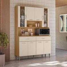 Armário de Cozinha Compacta 8 Portas 2 Gavetas Golden - Kit's Paraná, 