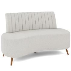 Sofá Chaise Living 2 Lugares 160cm Para Sala  Cayman K01 Bouclê Creme - Lyam Decor