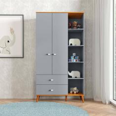 Guarda-Roupa Infantil Bartira Ternura com 5 Nichos, 2 Portas, 2 Gavetas - 106,8 cm de largura