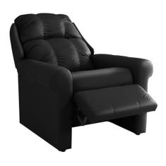 Poltrona Reclinável Herval com Massageador, Preto, Corano