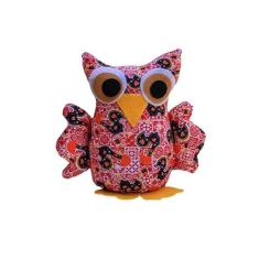 São Miguel Peso de Porta Coruja - Animal, Rústico, Fosco, 20cm, Borracha, 1 Unidade