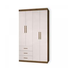 Guarda Roupa Cancun 4 Portas J&A Móveis Jequitibá/Off White