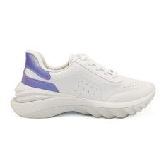 Tênis Vizzano Chunky Sneaker Branco Multi Azul Acetinado Sola Alta 1403.100 - 36 - Branco+Azul-Feminino