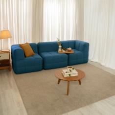 Sofá Guldi Popup com 2 Módulos Canto e Central Linho Azul