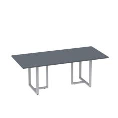 Mesa de Reunião Retangular 200x90cm Mr2000p25tub Grafito/Cinza