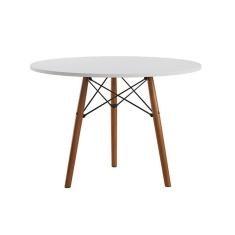 Mesa Eames Eiffel Tampo Redondo Isabella Mdp 80cm 3 Pés em Madeira Branco