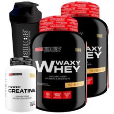Kit 2x Waxy Whey 2kg + Power Creatina 100g + Coqueteleira - Bodybuilde