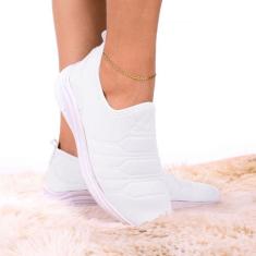 Tênis feminino meia calce fácil slip on leve flexível confortável para