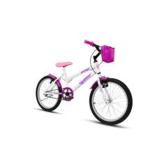 Bicicleta aro 20 Feminina Infantil Com Cestinha e Kit Rosa para idade 