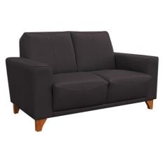 Sofá 2 Lugares Sala de Estar Recepção 145cm Russia Couro Tabaco G40 - Gran Belo