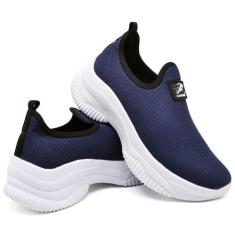 Tenis Feminino Esportivo Confortavel e Macio Novidade - REF, Marinho, 