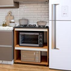 Balcão para Cooktop 5 Bocas 2 Nichos para Forno Turim - Kaiki Móveis