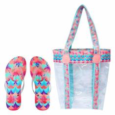 Bolsa Feminina Impermeavel Com Chinelo Coqueiros Magicc Bolsas, 37/38