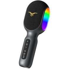 Microfone karaoke Bluetooth sem fio, mic 5-em-1 portátil com 4 modos de som, amplificador de alto-falante embutido, emparelhamento TWS para festas ao ar livre, presente para infantil adulta