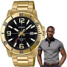Relógio de Pulso Casio Masculino Prova D àgua 5 ATM Analógico Aço Inóx