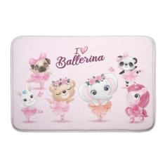 Tapete Infantil Rosa Bailarina Safari Para Porta - Novadecora