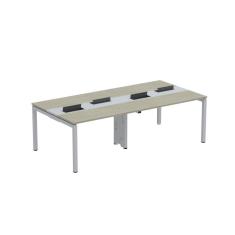 Mesa De Plataforma Dupla Para 4 Pessoas Corporativa 120x120-4p Pdc12-12-4p Noguiera Casablanca-cinza