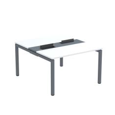 Mesa Plataforma Dupla Com Pé De Aço Para Coworking 110x140-2p Pdc11-14-2p Branco-grafito