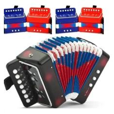 Sanfona Infantil Acordeon Gaita 3 Baixos 7 Teclas Mini Colors - toys