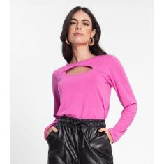 Blusa Manga Longa Feminina Rovitex Rosa, P, Rosa