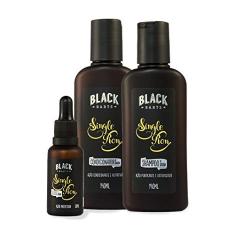 Kit Óleo de Barba + Shampoo + Condicionador Black Barts® Single Ron