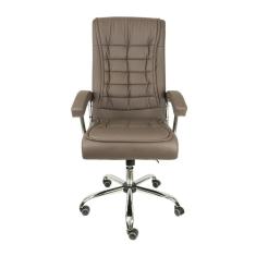 Cadeira para Escritório Presidente com Mola Ensacada Estofada em Sintético Oslo 3321 Or Design Café