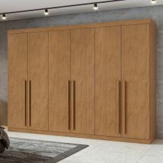 Guarda-Roupa 6 Portas 4 Gavetas Bertha Amêndoa Clean