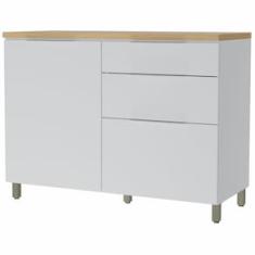 Balcão Nesher Marquesa em MDF 15mm com 1 Porta, 3 Gavetas e 1 Prateleira - 120cm de largura